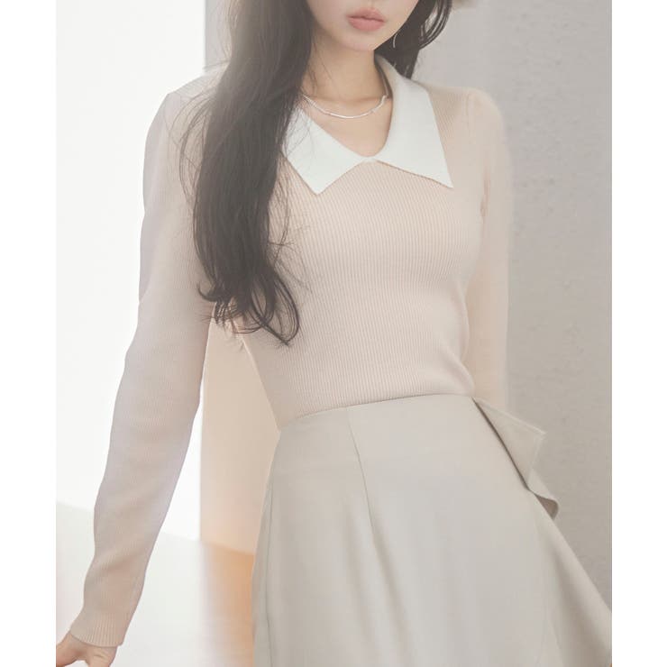 トレンドの襟付きリブニット | SAISON DE PAPILLON  | 詳細画像24 