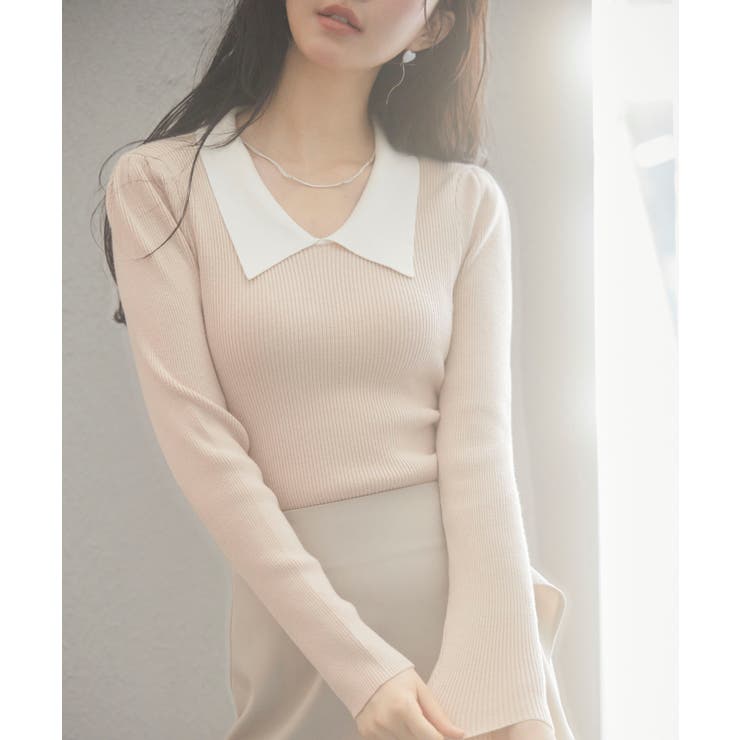 トレンドの襟付きリブニット | SAISON DE PAPILLON  | 詳細画像26 