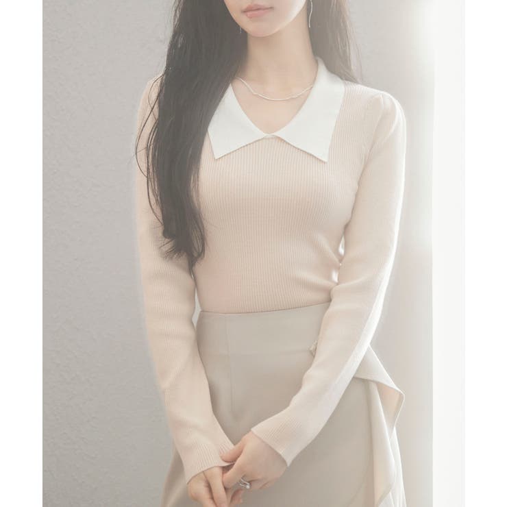 トレンドの襟付きリブニット | SAISON DE PAPILLON  | 詳細画像29 