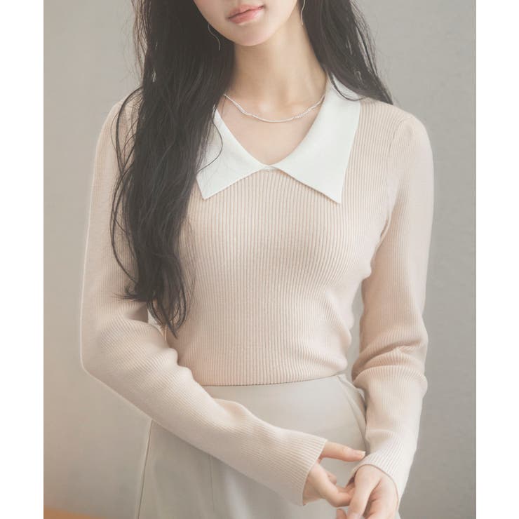 トレンドの襟付きリブニット | SAISON DE PAPILLON  | 詳細画像30 