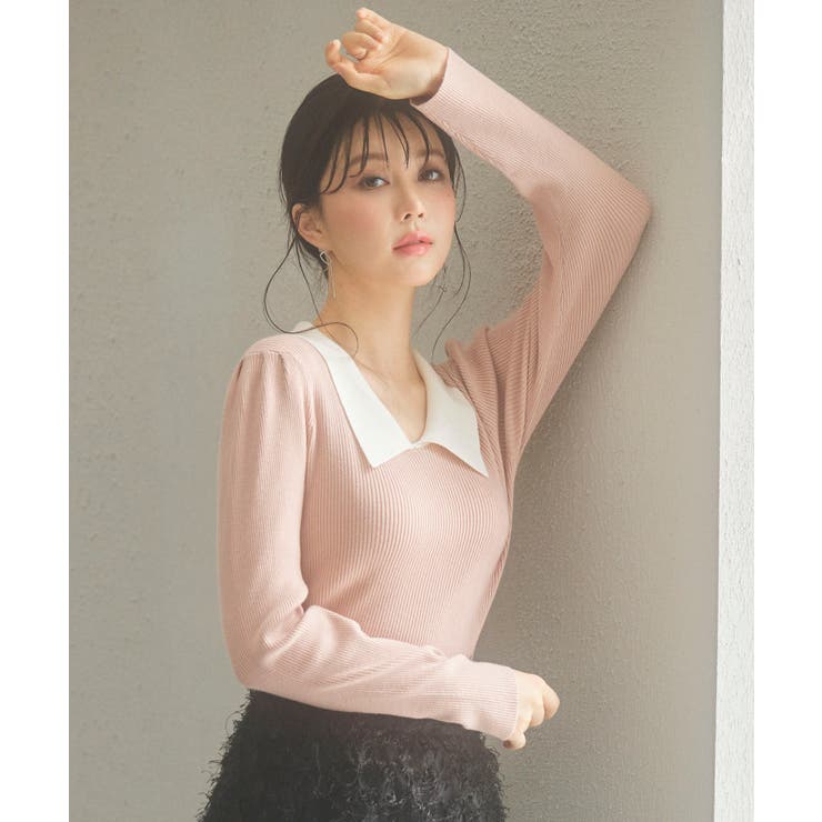 トレンドの襟付きリブニット | SAISON DE PAPILLON  | 詳細画像18 