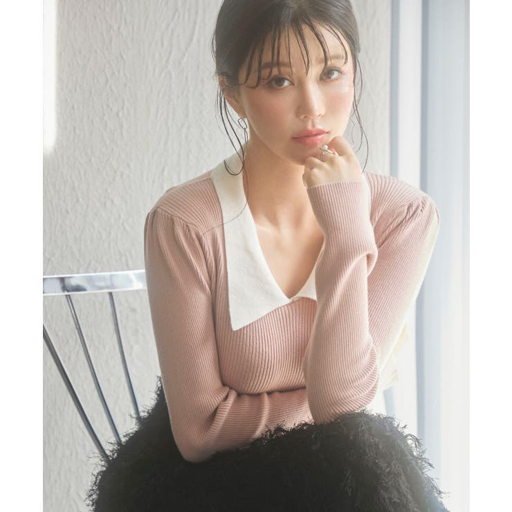 トレンドの襟付きリブニット | SAISON DE PAPILLON  | 詳細画像20 