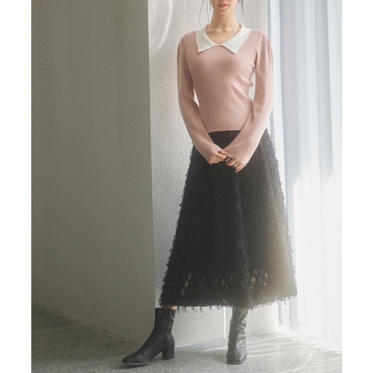 トレンドの襟付きリブニット | SAISON DE PAPILLON  | 詳細画像21 