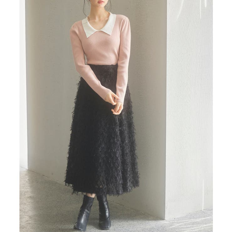 トレンドの襟付きリブニット | SAISON DE PAPILLON  | 詳細画像22 