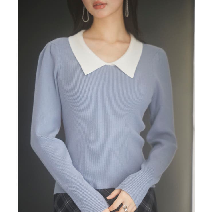 トレンドの襟付きリブニット | SAISON DE PAPILLON  | 詳細画像9 