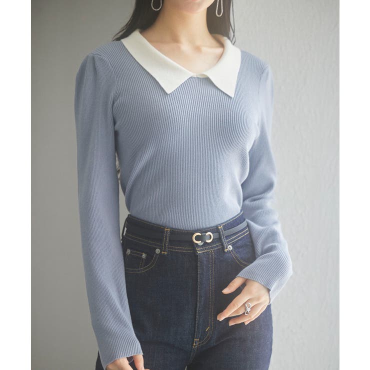 トレンドの襟付きリブニット | SAISON DE PAPILLON  | 詳細画像11 