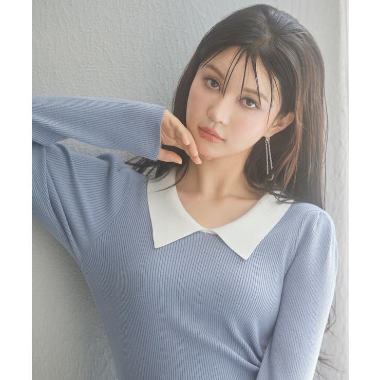 トレンドの襟付きリブニット | SAISON DE PAPILLON  | 詳細画像14 