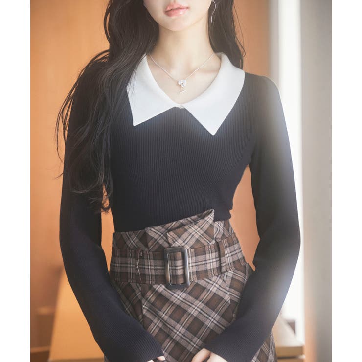 トレンドの襟付きリブニット | SAISON DE PAPILLON  | 詳細画像41 