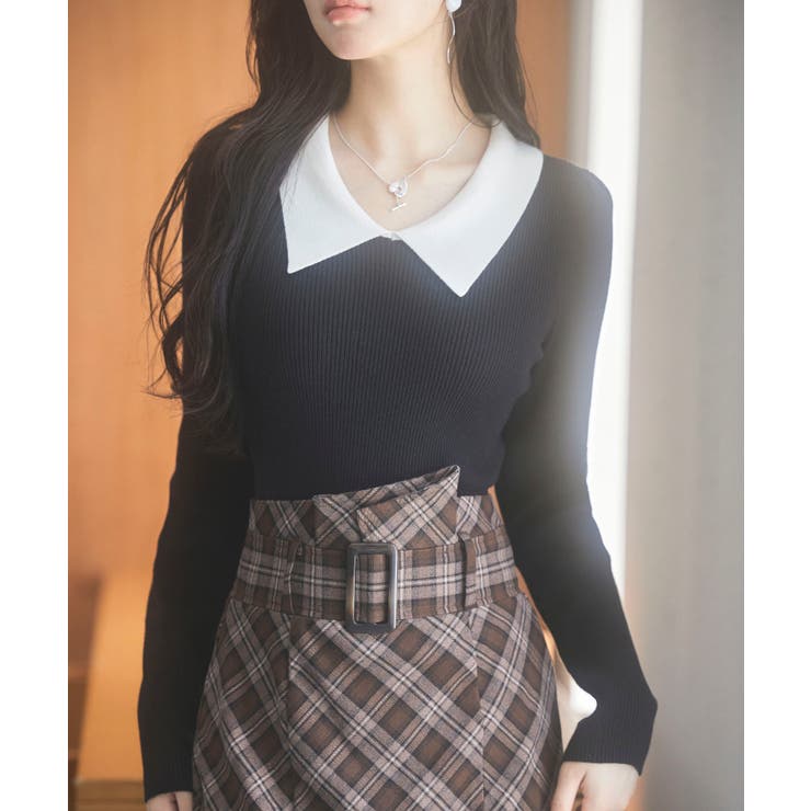 トレンドの襟付きリブニット | SAISON DE PAPILLON  | 詳細画像42 