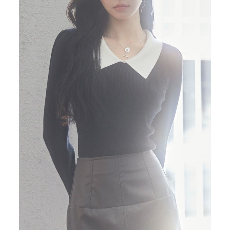 トレンドの襟付きリブニット | SAISON DE PAPILLON  | 詳細画像43 