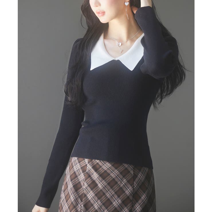 トレンドの襟付きリブニット | SAISON DE PAPILLON  | 詳細画像35 