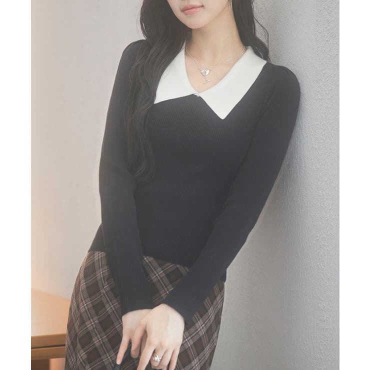 トレンドの襟付きリブニット | SAISON DE PAPILLON  | 詳細画像36 