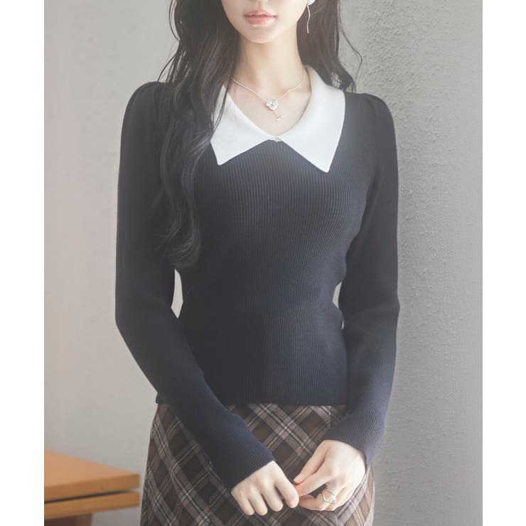 トレンドの襟付きリブニット | SAISON DE PAPILLON  | 詳細画像37 