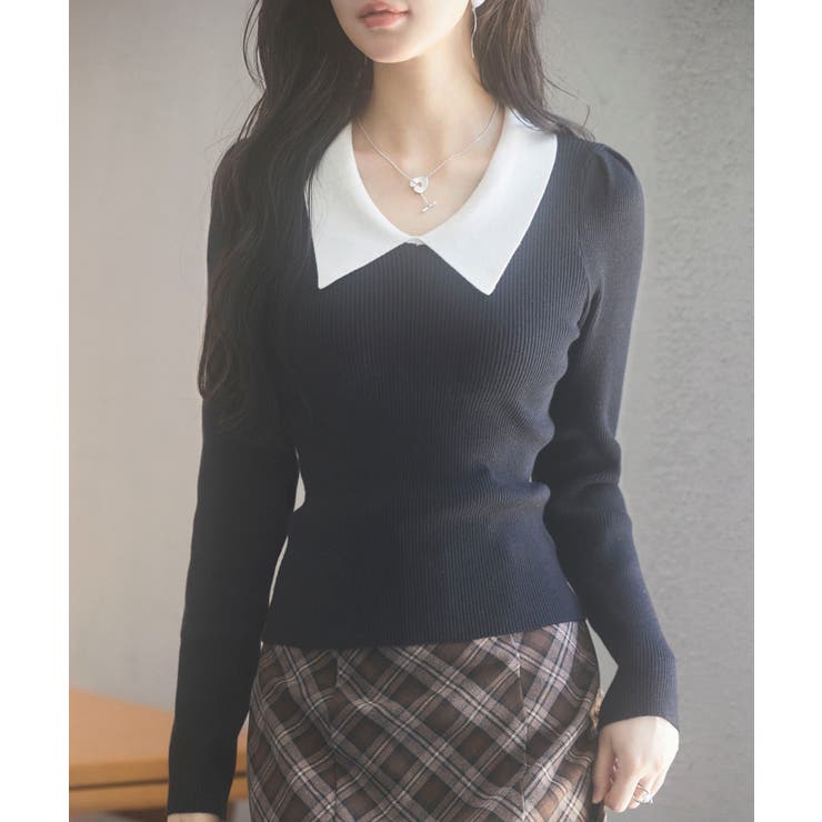 トレンドの襟付きリブニット | SAISON DE PAPILLON  | 詳細画像38 