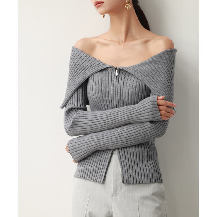 2wayジップニットプルオーバー | SAISON DE PAPILLON  | 詳細画像13 