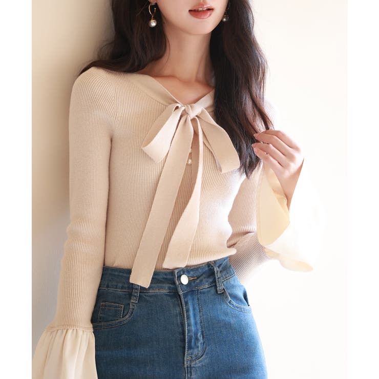 フレア袖ニットプルオーバ | SAISON DE PAPILLON  | 詳細画像39 