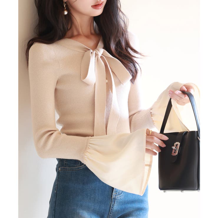 フレア袖ニットプルオーバ | SAISON DE PAPILLON  | 詳細画像40 