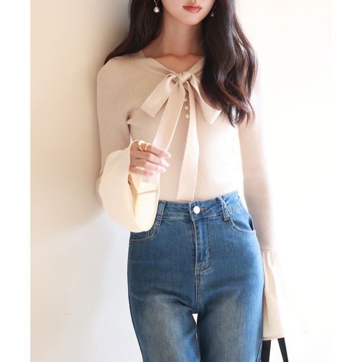 フレア袖ニットプルオーバ | SAISON DE PAPILLON  | 詳細画像32 