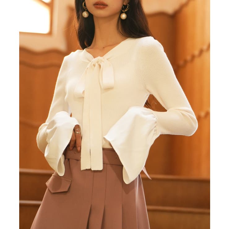 フレア袖ニットプルオーバ | SAISON DE PAPILLON  | 詳細画像24 