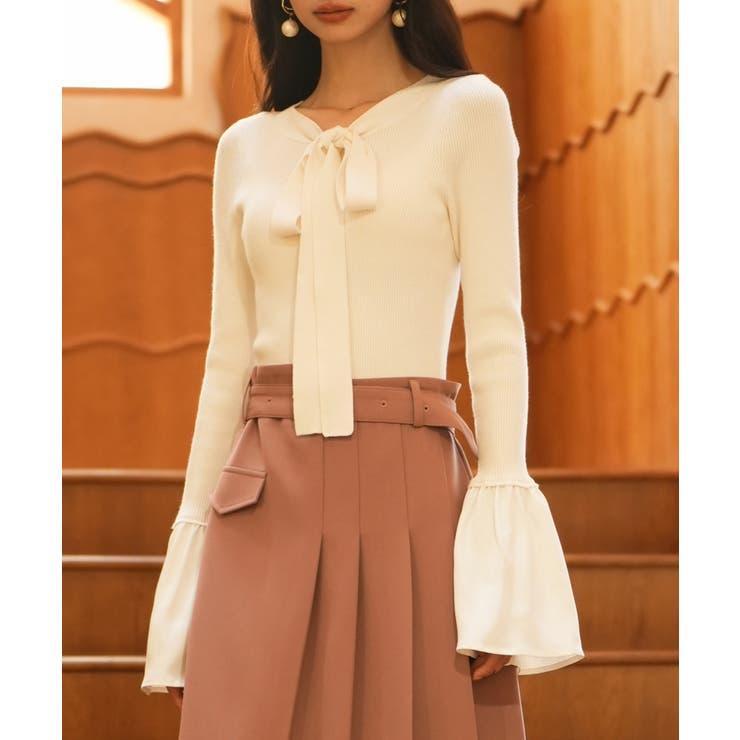 フレア袖ニットプルオーバ | SAISON DE PAPILLON  | 詳細画像15 