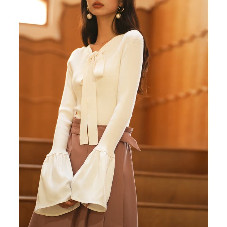 フレア袖ニットプルオーバ | SAISON DE PAPILLON  | 詳細画像16 