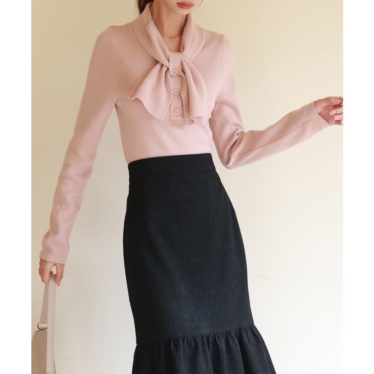 リボンボウタイネックニットプルオーバ | SAISON DE PAPILLON  | 詳細画像18 