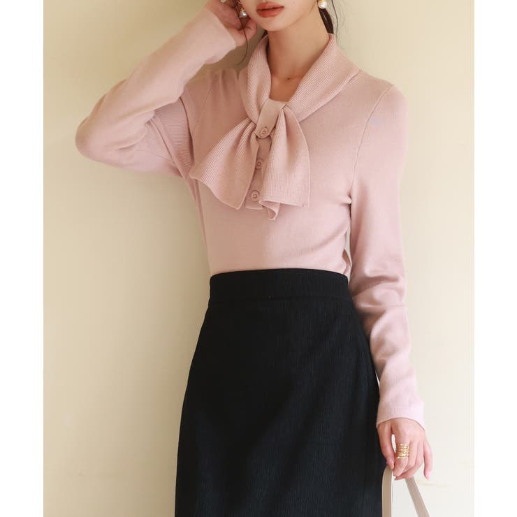 リボンボウタイネックニットプルオーバ | SAISON DE PAPILLON  | 詳細画像21 