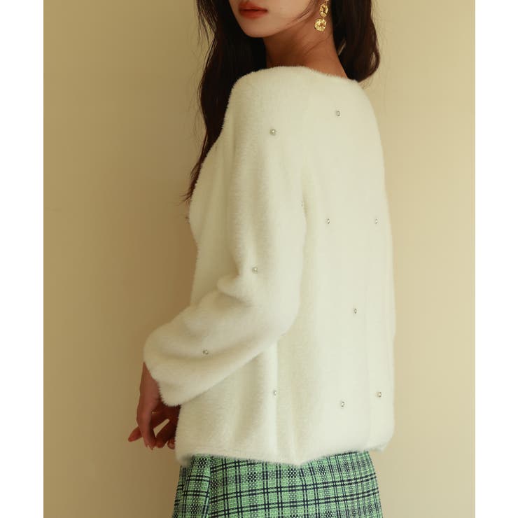 ダイヤモンドビジューニットカーディガン | SAISON DE PAPILLON  | 詳細画像11 