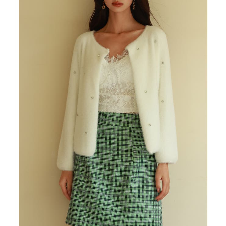 ダイヤモンドビジューニットカーディガン | SAISON DE PAPILLON  | 詳細画像13 