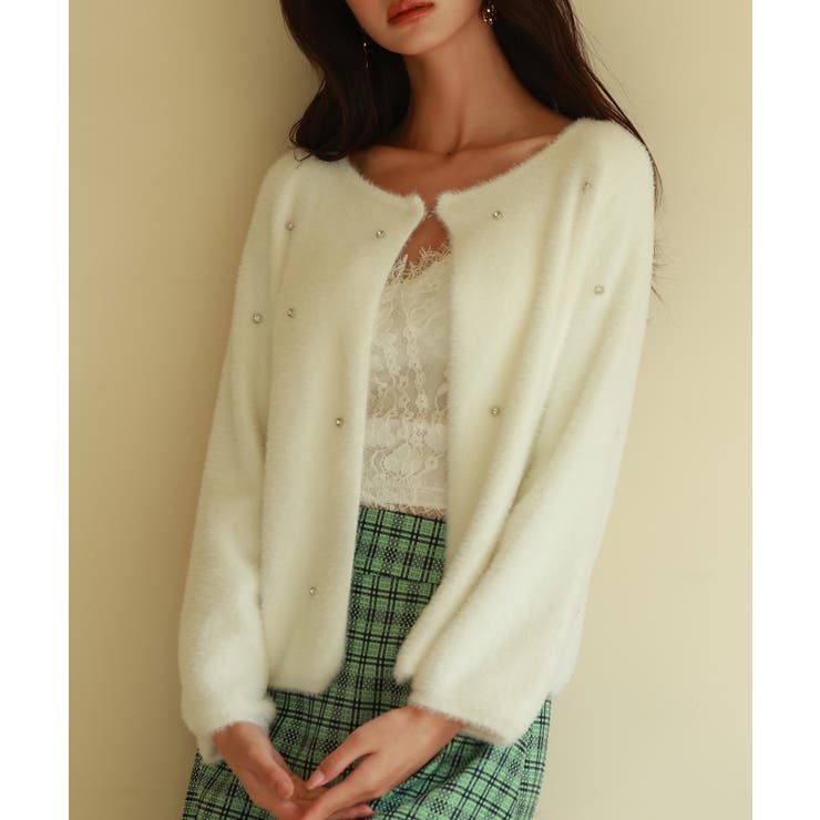 ダイヤモンドビジューニットカーディガン | SAISON DE PAPILLON  | 詳細画像16 