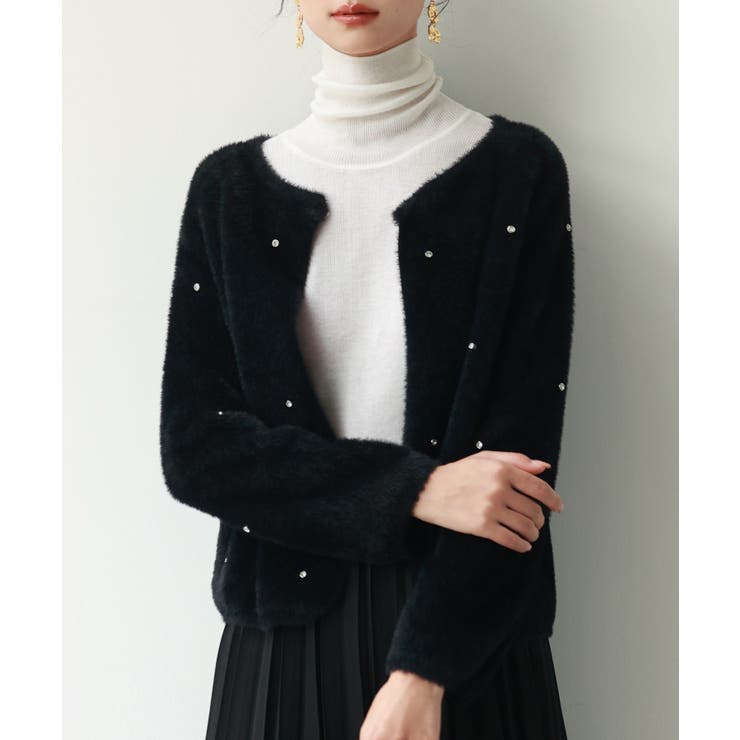 ダイヤモンドビジューニットカーディガン | SAISON DE PAPILLON  | 詳細画像28 