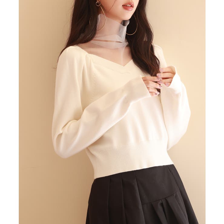 レイヤード風ニットプルオーバ | SAISON DE PAPILLON  | 詳細画像4 