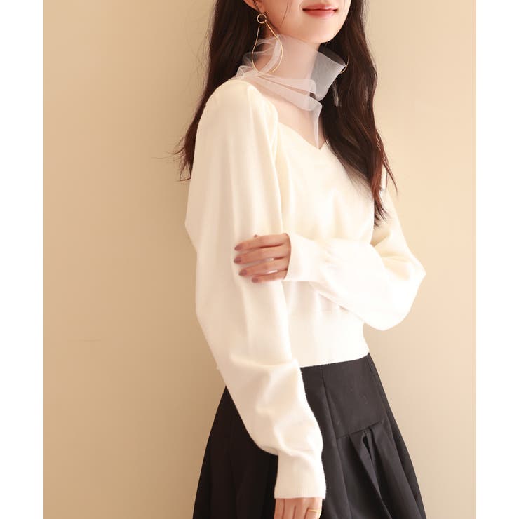 レイヤード風ニットプルオーバ | SAISON DE PAPILLON  | 詳細画像5 