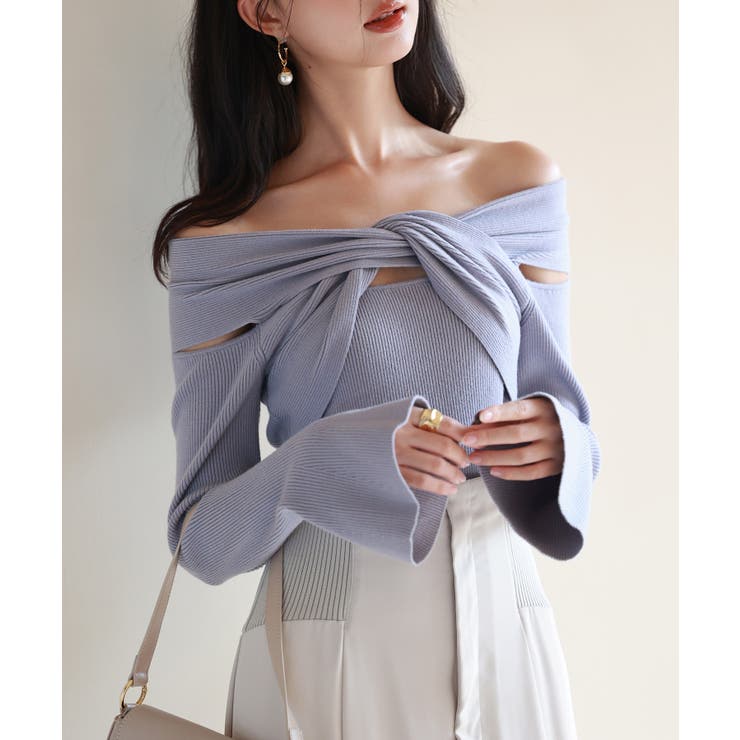 【2way着用】フレア袖口ニットプルオーバー | SAISON DE PAPILLON  | 詳細画像32 