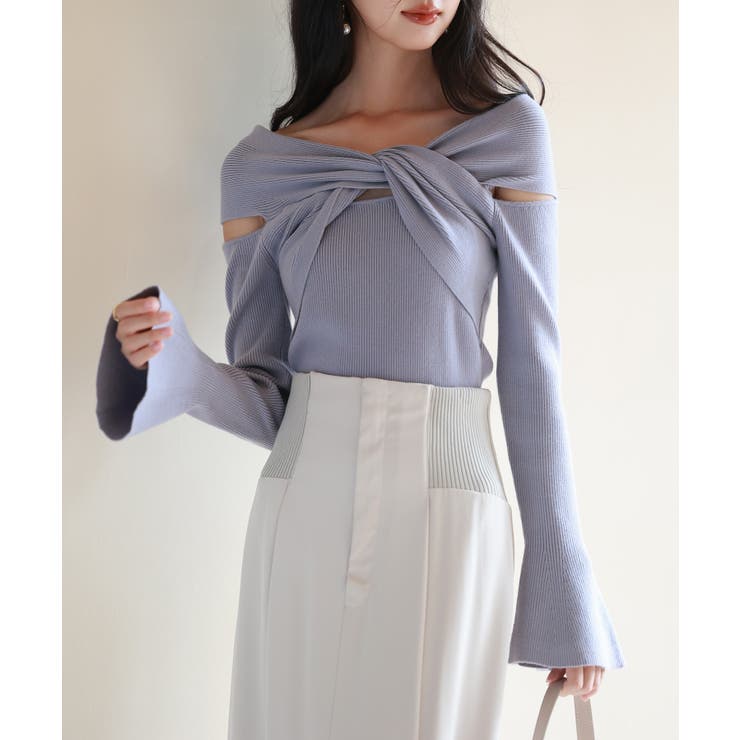 【2way着用】フレア袖口ニットプルオーバー | SAISON DE PAPILLON  | 詳細画像24 