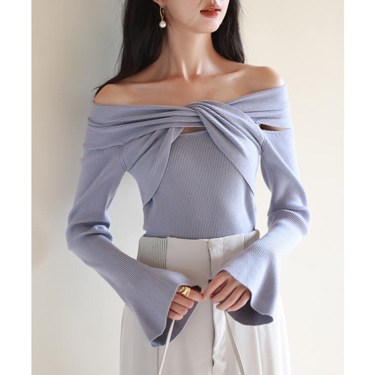 【2way着用】フレア袖口ニットプルオーバー | SAISON DE PAPILLON  | 詳細画像31 