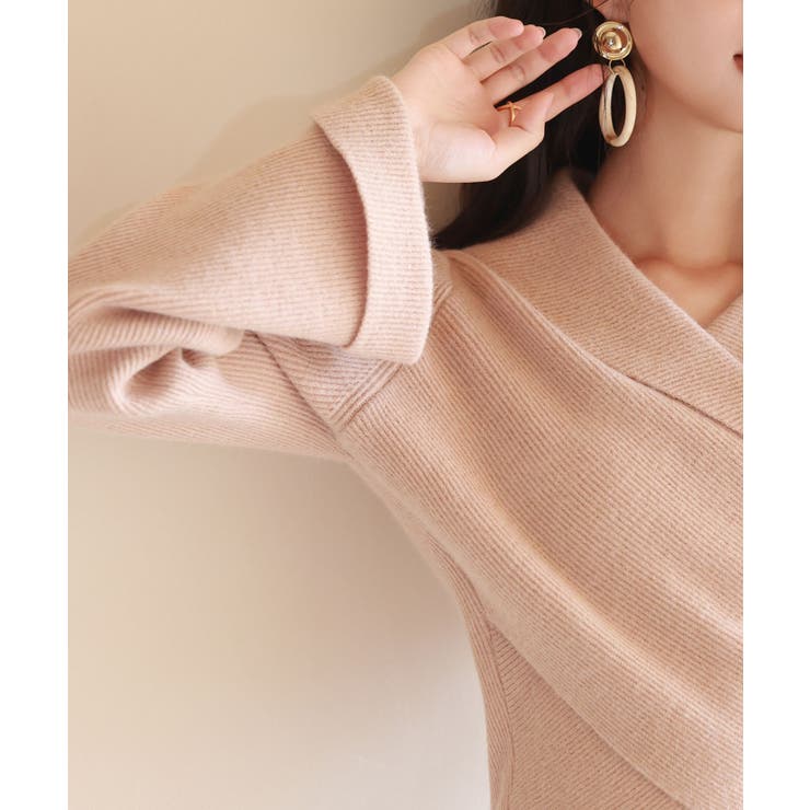 折り返し襟リブ編みニットプルオーバー | SAISON DE PAPILLON  | 詳細画像7 