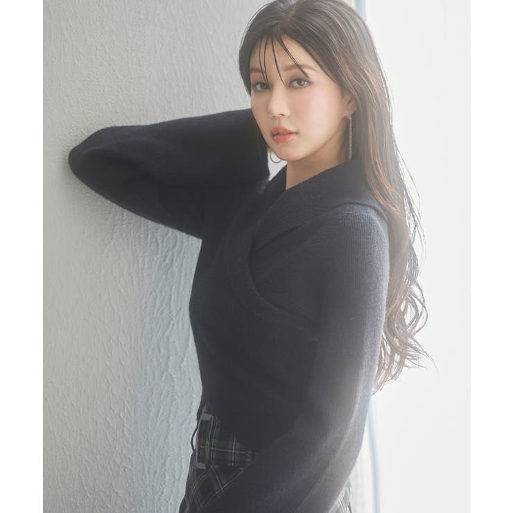 折り返し襟リブ編みニットプルオーバー | SAISON DE PAPILLON  | 詳細画像40 