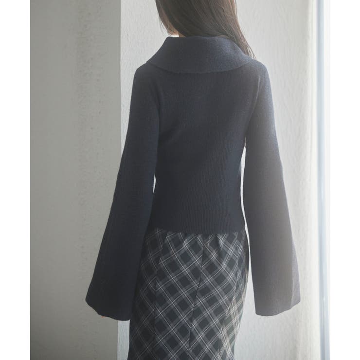 折り返し襟リブ編みニットプルオーバー | SAISON DE PAPILLON  | 詳細画像41 