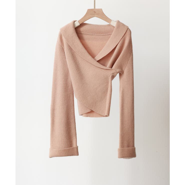 折り返し襟リブ編みニットプルオーバー | SAISON DE PAPILLON  | 詳細画像42 