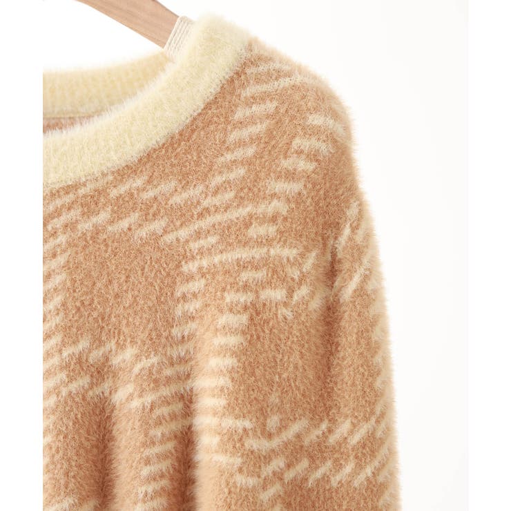 シャギー素材チェック編みニットプルオーバー | SAISON DE PAPILLON  | 詳細画像36 