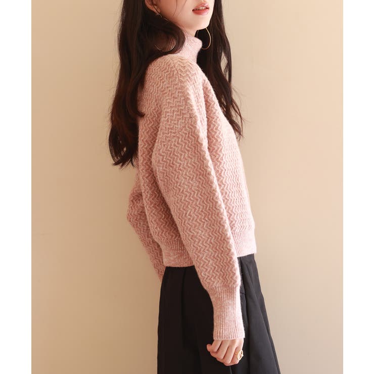 ドロップショルダータートルネックニットプルオーバー | SAISON DE PAPILLON  | 詳細画像4 