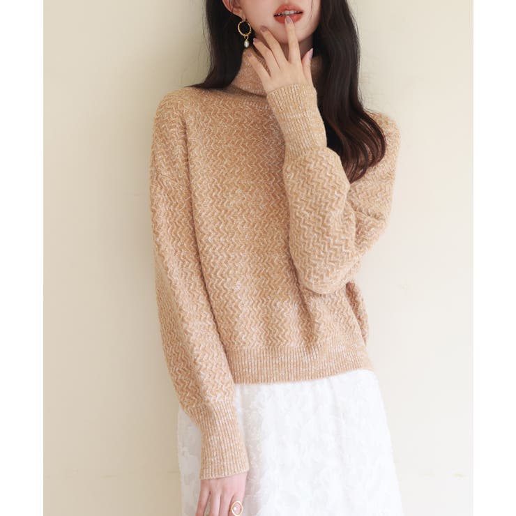 ドロップショルダータートルネックニットプルオーバー | SAISON DE PAPILLON  | 詳細画像30 