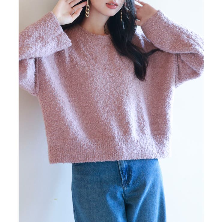 ドロップショルダーニットプルオーバー | SAISON DE PAPILLON  | 詳細画像8 