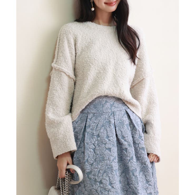 ドロップショルダーニットプルオーバー | SAISON DE PAPILLON  | 詳細画像29 