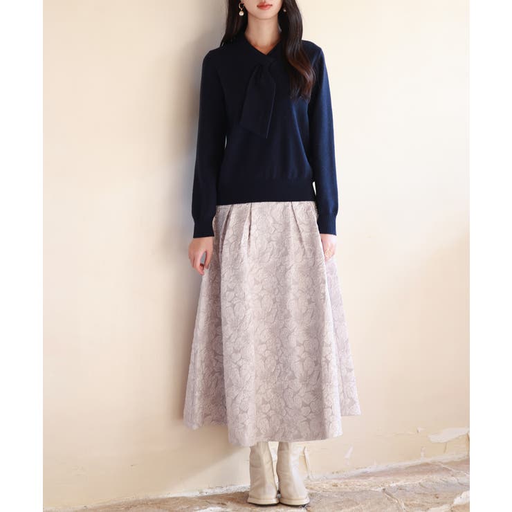 リボンハイゲージ編みニットプルオーバー | SAISON DE PAPILLON  | 詳細画像22 