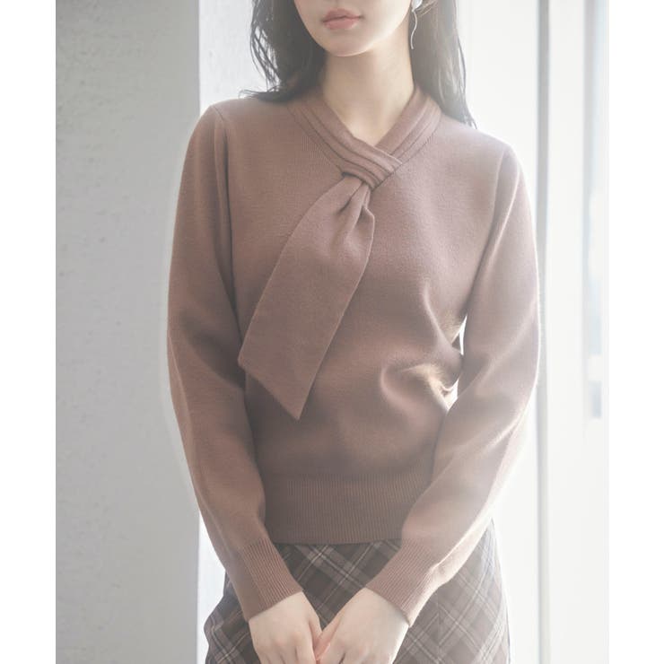 リボンハイゲージ編みニットプルオーバー | SAISON DE PAPILLON  | 詳細画像25 