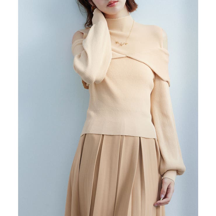 オープンショルダープチハイネックニットプルオーバー | SAISON DE PAPILLON  | 詳細画像8 