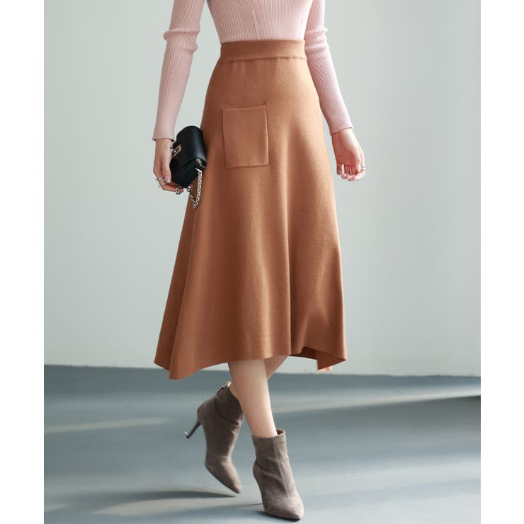 イレギュラーヘムニットフレアスカート[品番：DSSW0002838]｜SAISON DE  