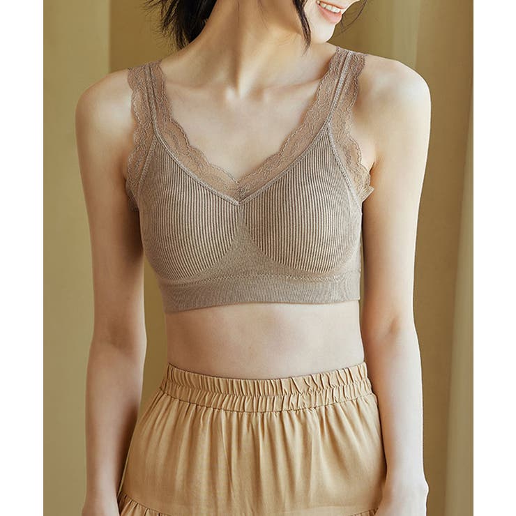 レースリブナイトブラトップ ノンワイヤーブラキャミ | SEU | 詳細画像7 